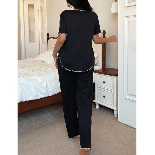 Womens Casual Top And Pants Pajama Set by GJG Denim