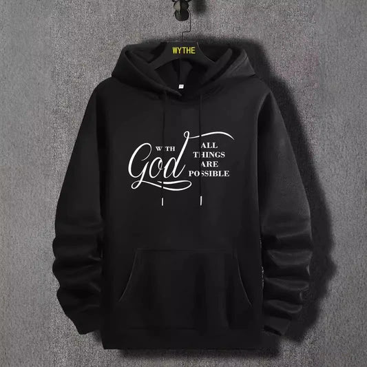 Men's "With God All Things Are Possible" Hoodies by GJG Denim