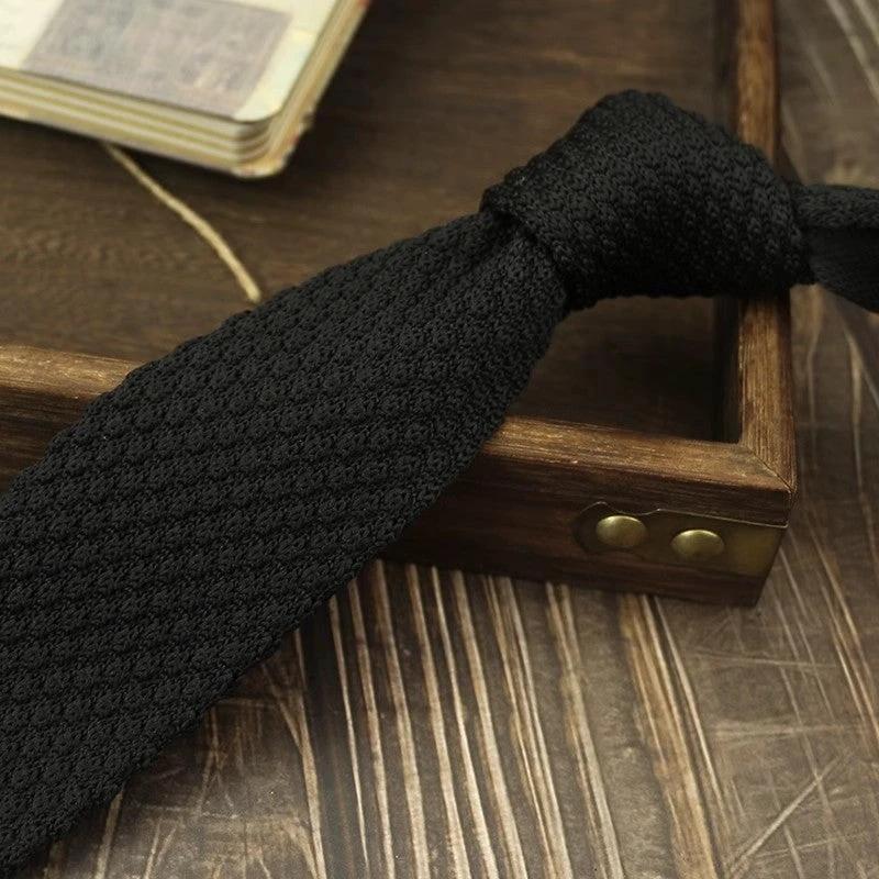 Narrow Woolen Knitted Tie For Men by GJG Denim