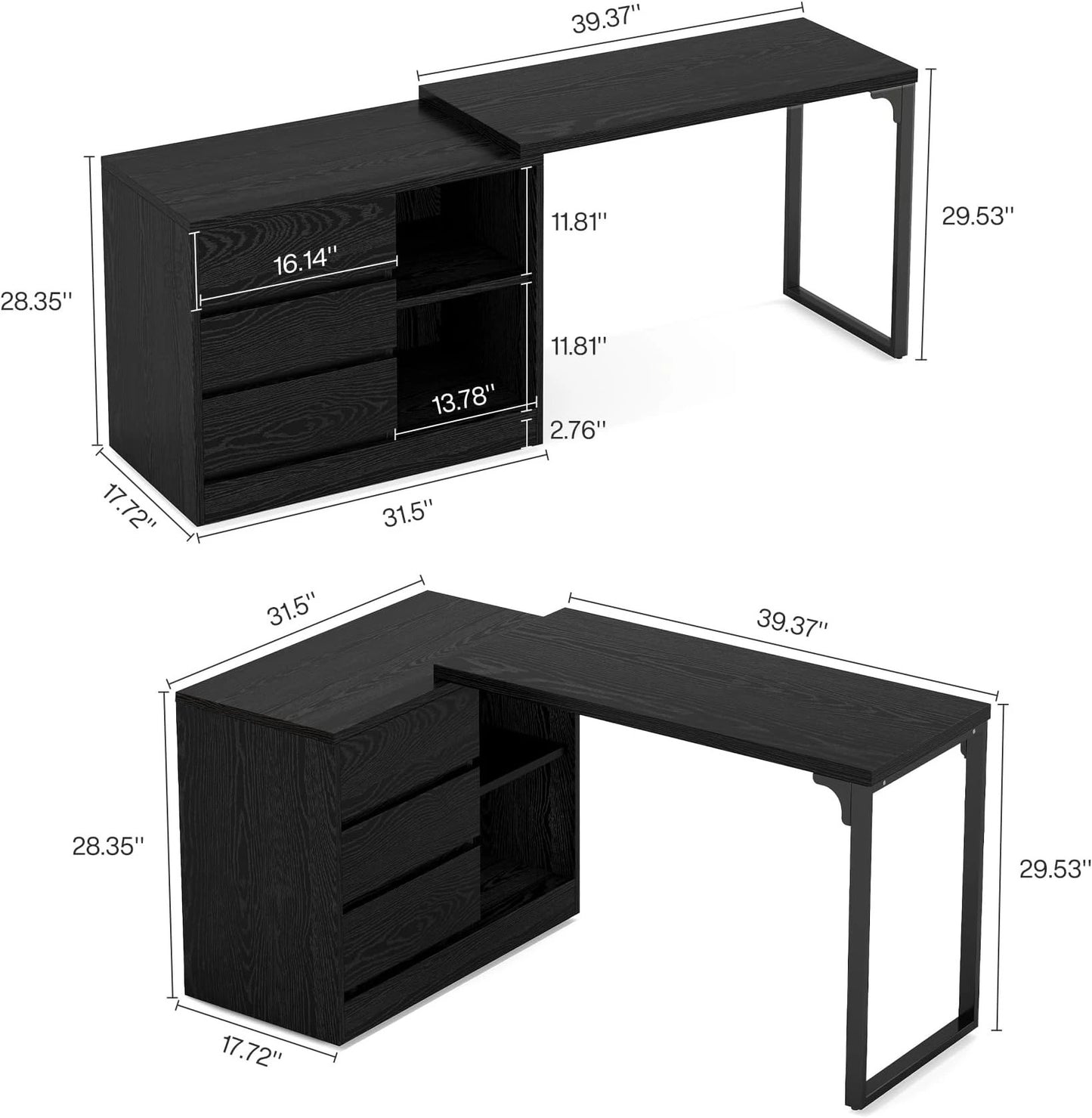 Reversible Corner Office Desk, L-Shaped Computer Desk, Executive Desk by GJG Denim