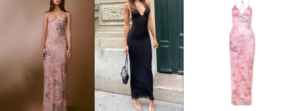 Floral Print Halter Spaghetti Straps Dress Sexy Slim Butterfly Back Dressess Spring Summer Womens Clothing by GJG Denim