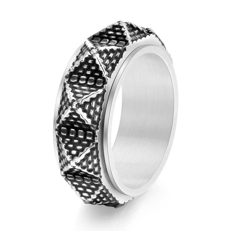 Titanium Steel Pyramid Men's Ring by GJG Denim