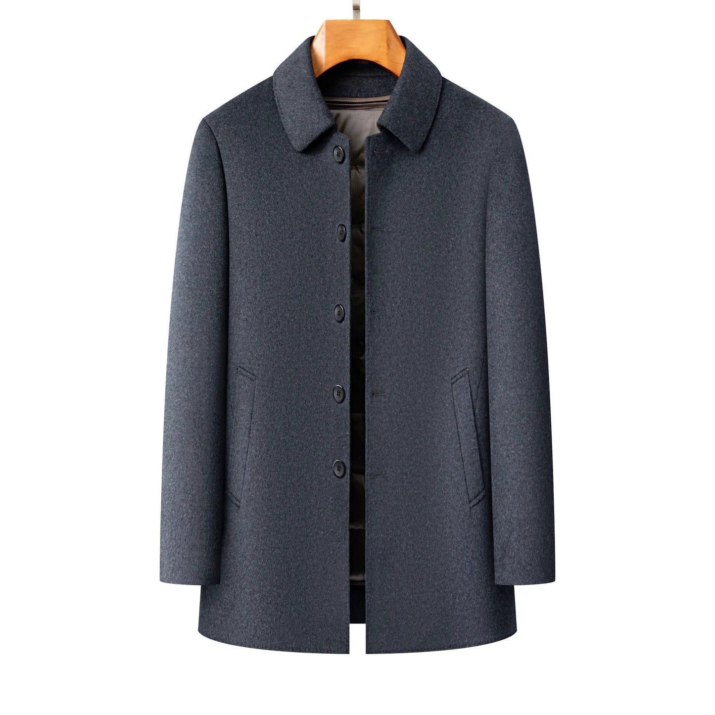 Men's Lapel Double-sided Woolen Coat by GJG Denim