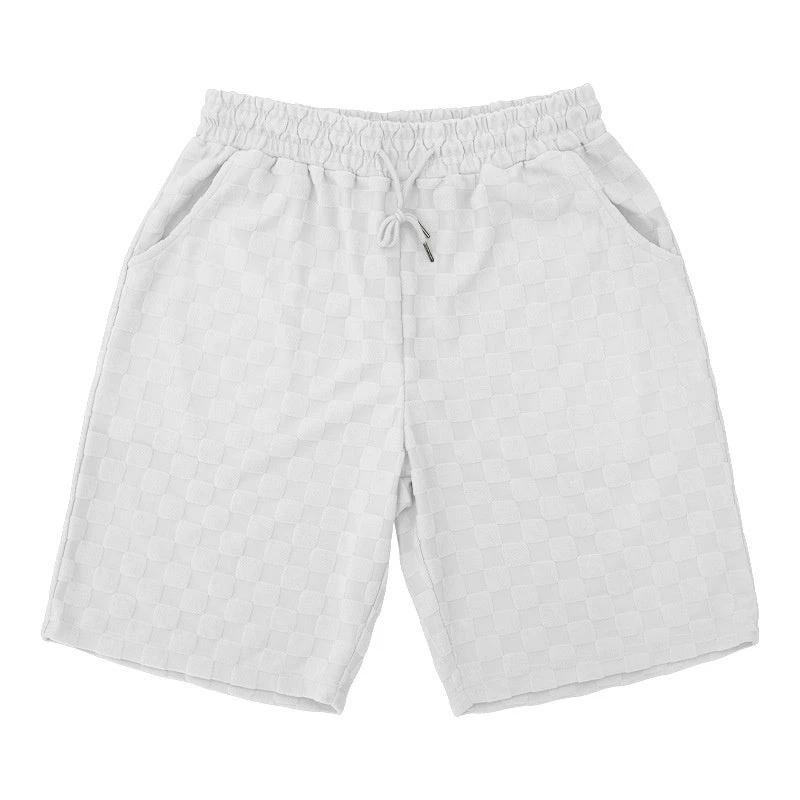 Five-point Checkerboard Plaid Loose Sports And Leisure Shorts by GJG Denim