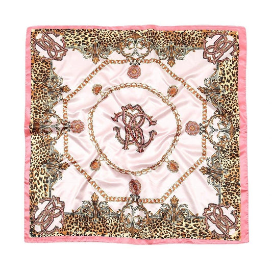Leopard-print Chain Decorative Satin Scarf by GJG Denim