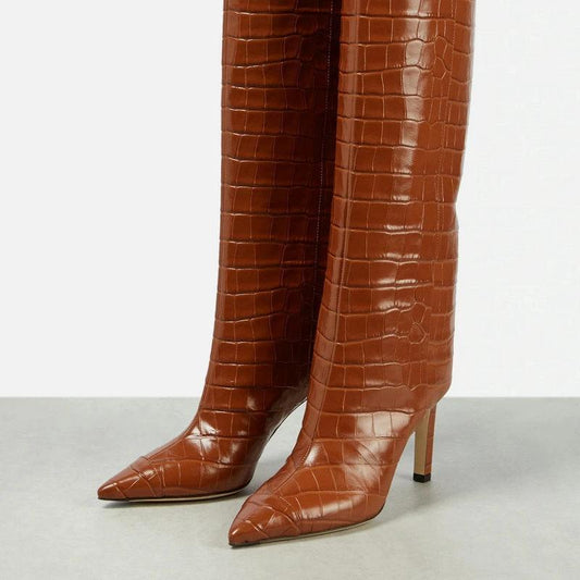 Women's Shoes Pointed-toe Stiletto High-top Boots by GJG Denim