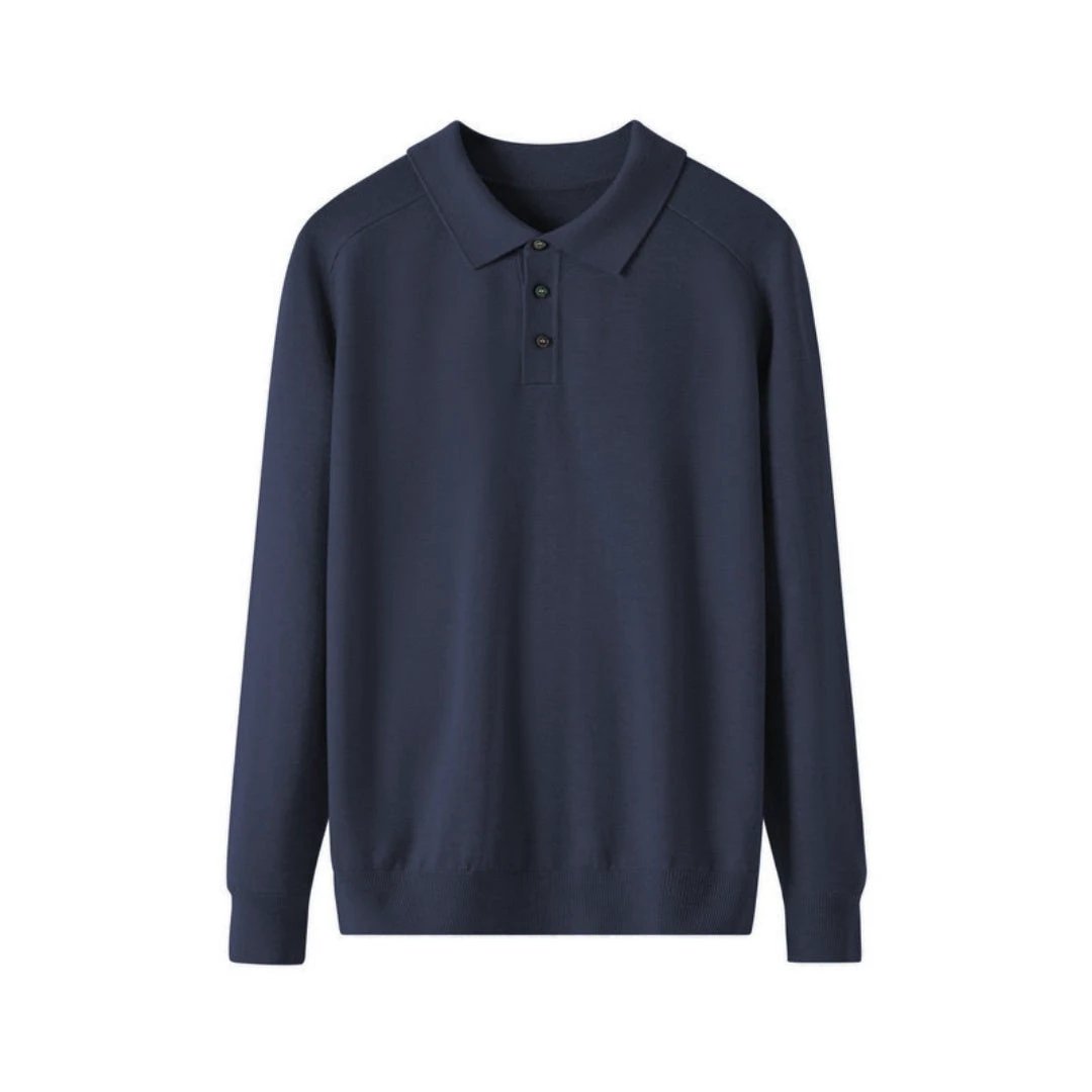 Men's Lapel Long Sleeve Sweater by GJG Denim