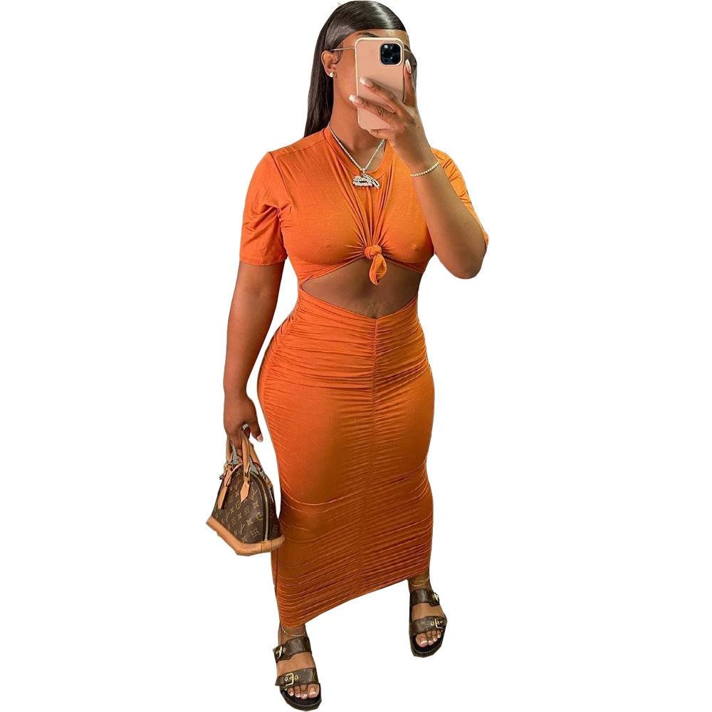 Ruched Short Sleeve Dress Set by GJG Denim