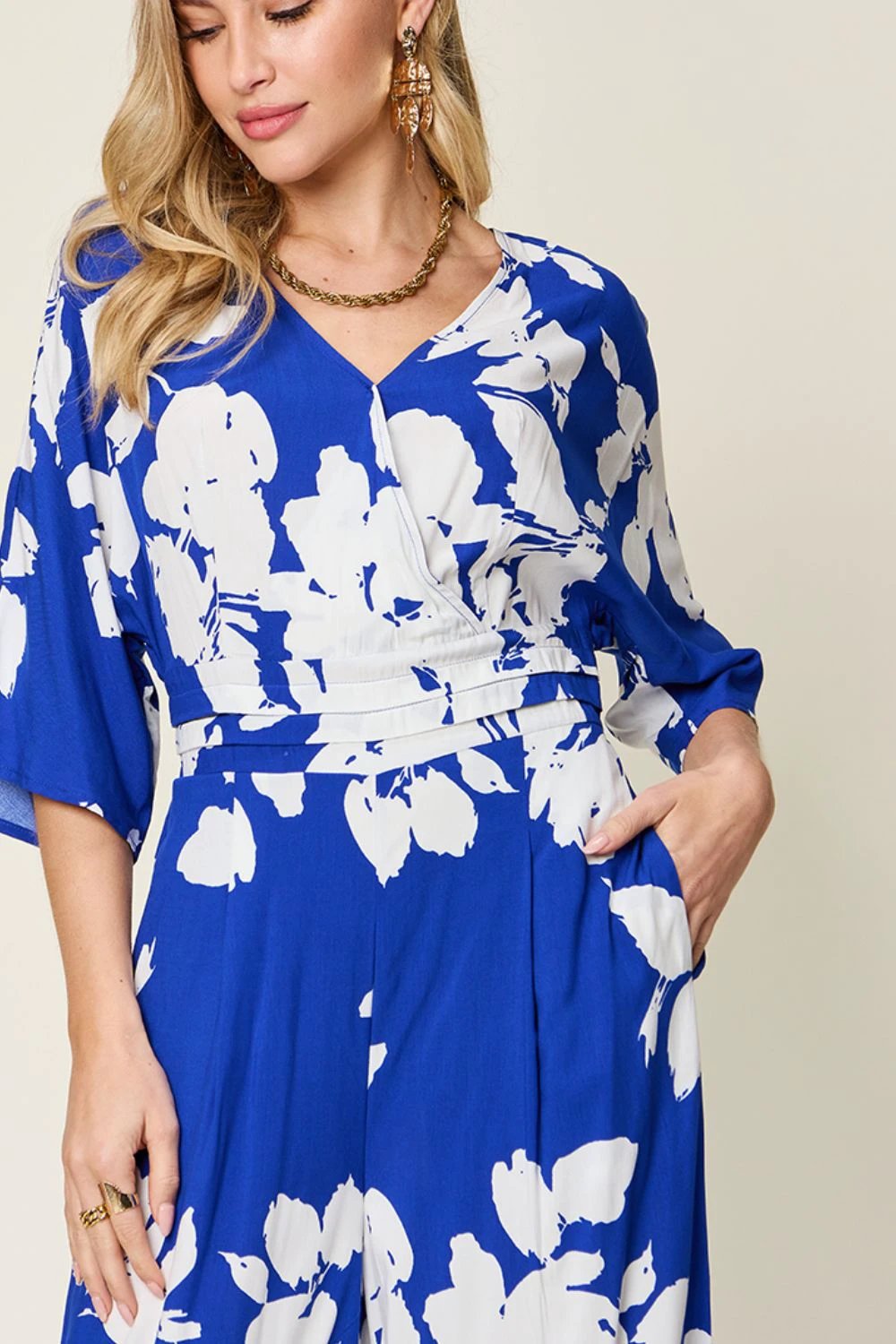 Printed Tie-Back Wide-Leg Jumpsuit by Lady Ros