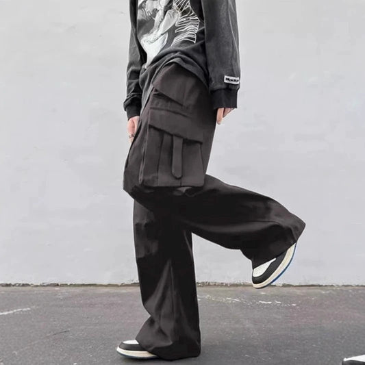 Men's Wide-leg Parachute Pants by GJG Denim