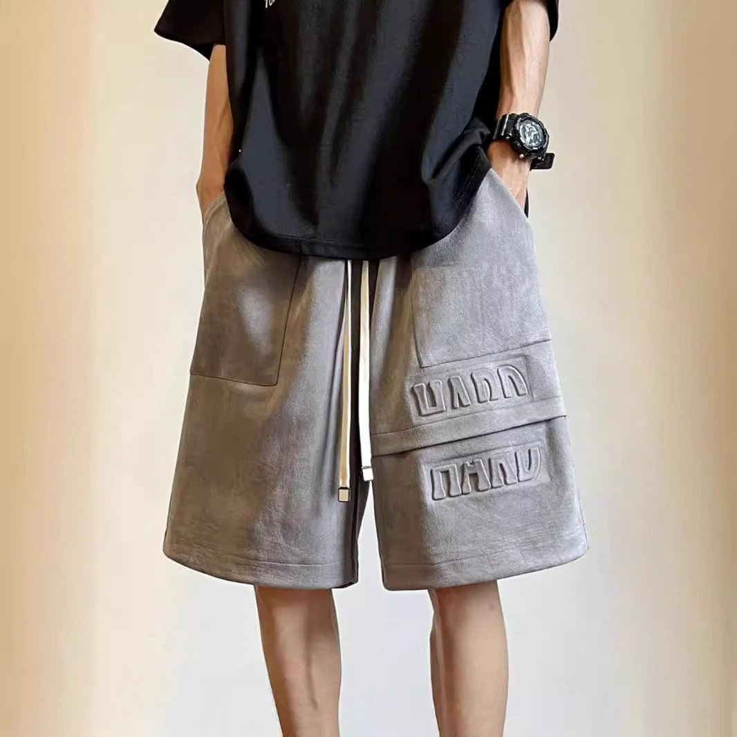 Heavyweight Casual Suede Shorts For Men by GJG Denim