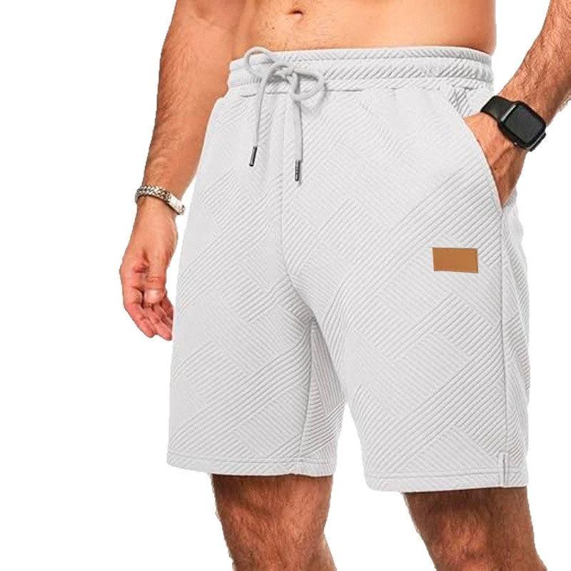 Casual Elastic Waist Drawstring Beach Vacation Shorts by GJG Denim