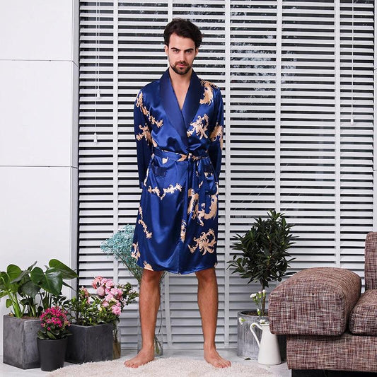 Men's Long Sleeved Robe by GJG Denim