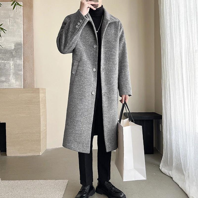Winter Overknee Long Cotton And Thickening Woolen Coat by GJG Denim