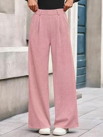 Solid Color Straight-leg Wide-leg Pants Women by GJG Denim