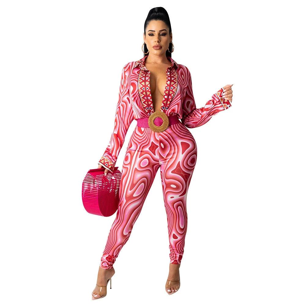 Printed Long Sleeve Matching Set by GJG Denim