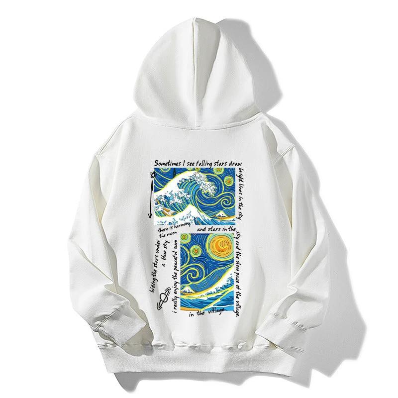 Men's Star Print Hoodie Sweatshirt by GJG Denim