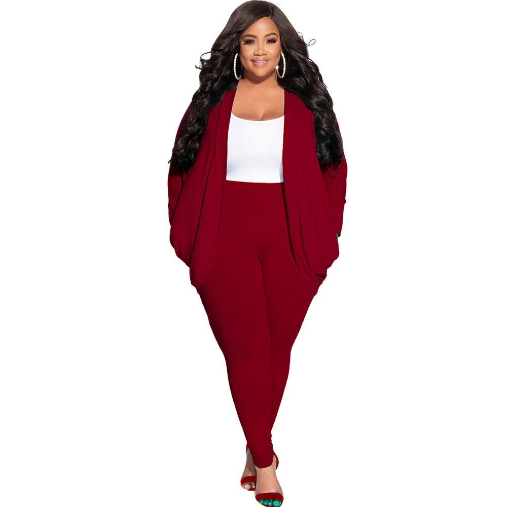 Cardigan And Leggings Plus Size Suit For Women by GJG Denim