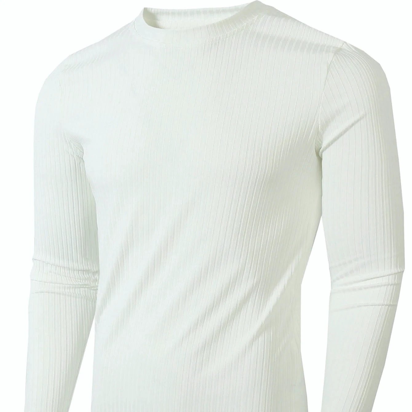 Men's Striped Fabric High Elastic Breathability Long Sleeve Shirt by GJG Denim