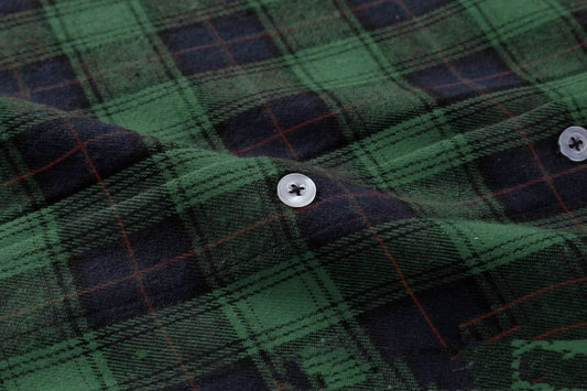 Men's Long Sleeve Plaid Shirt by GJG Denim
