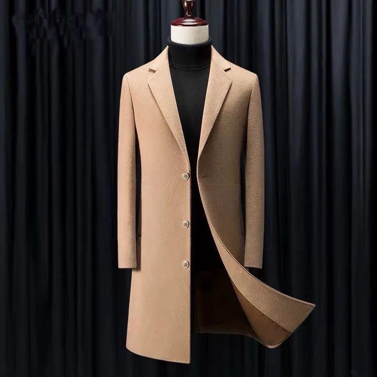 Men's Business Casual Slim Fit Trench Coat by GJG Denim