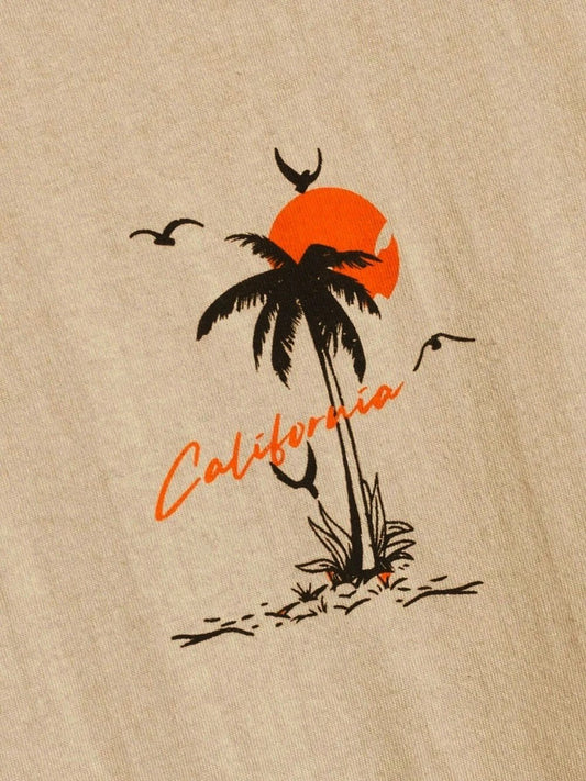 Summer Departure Adventure California Men's T-shirt Cotton Loose by GJG Denim