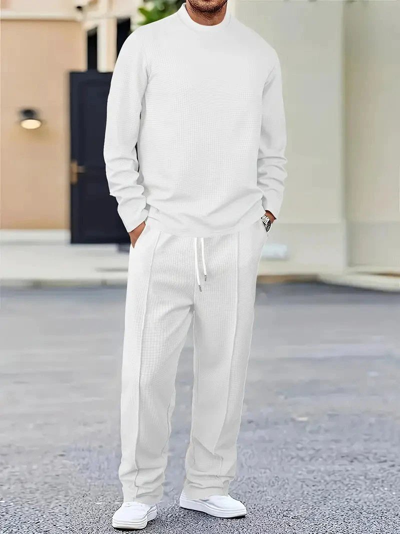 Mens Basic Minimalist Solid-Color Suit by GJG Denim