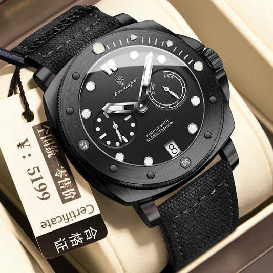 Stylish Multifunctional Waterproof Casual Trendy Luminous Men's Quartz Watch by GJG Denim