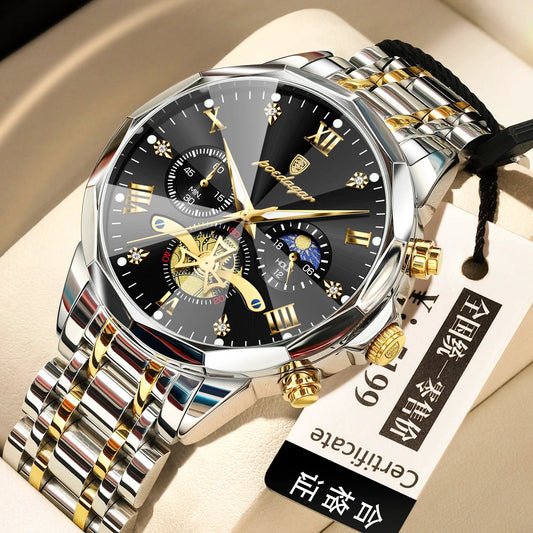 Waterproof Multifunctional Trendy High-end Luminous Men's Quartz Watch by GJG Denim