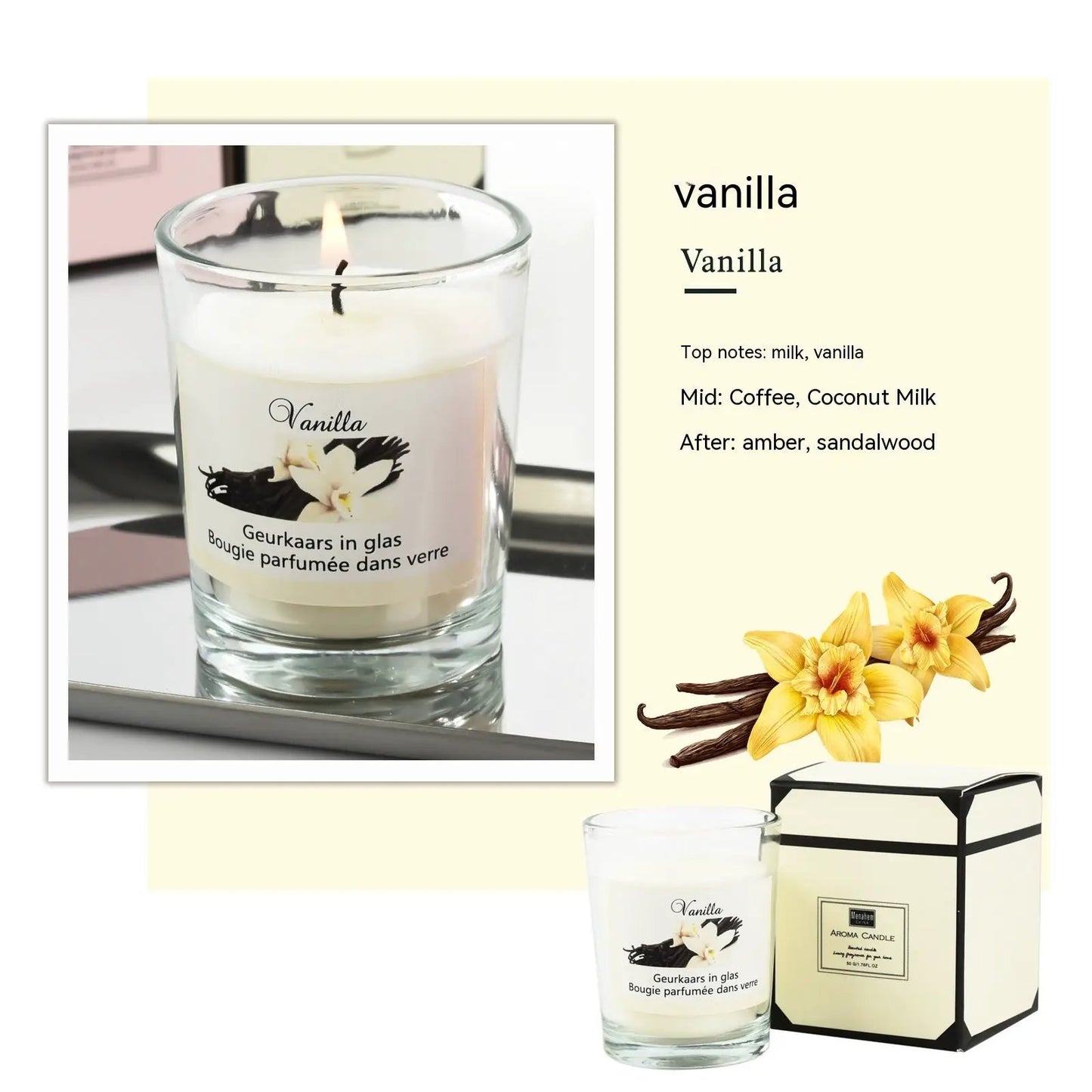 Plant Candles Aromatherapy Glass Romantic Fragrance by GJG Denim