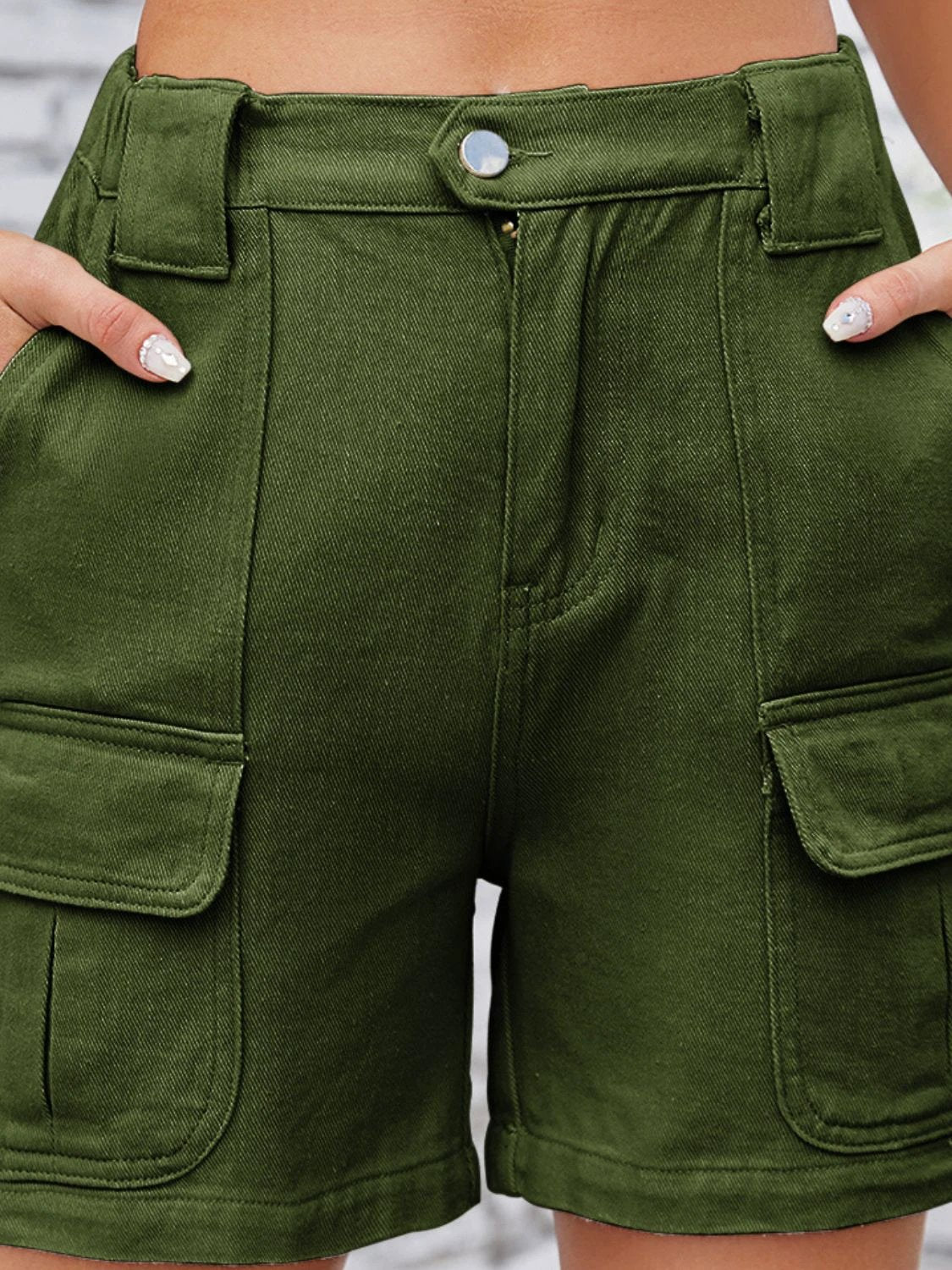High Waist Washed Denim Shorts by Lady Ros