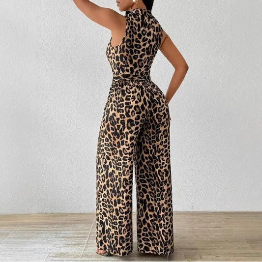 Women's Wide Leg Jumpsuit With Belt by GJG Denim