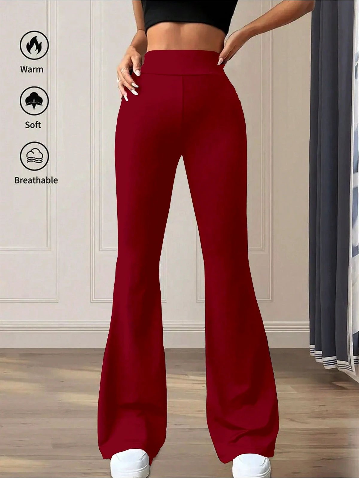 Women's High-Waisted Loose Floor-Length Casual Pants by GJG Denim