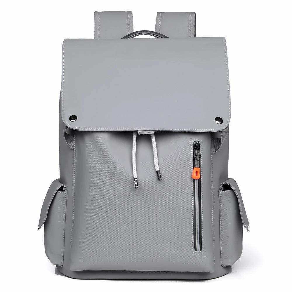 Men's Large Capacity Laminated Leather Fashionable Backpack by GJG Denim
