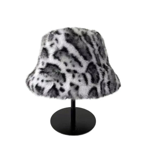 Versatile Faux Mink Fur Warm Cold-proof Windproof Face-flattering Fluffy Bucket Hat by GJG Denim