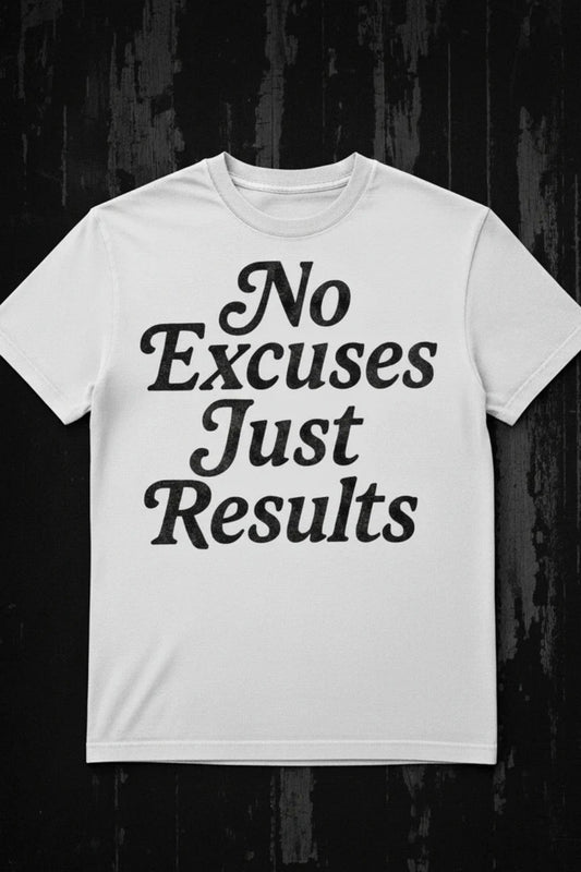 Men's T-Shirt "No Excuses Just Results" by GJG Denim