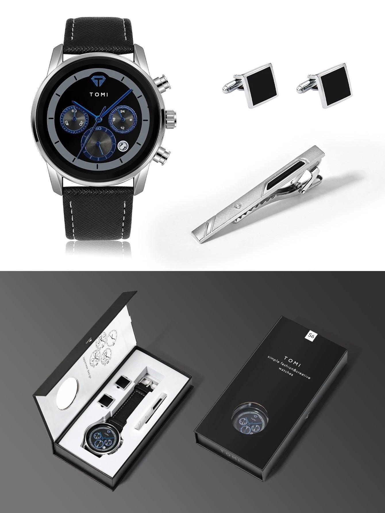 Men's Quartz Watch Gift Set by GJG Denim