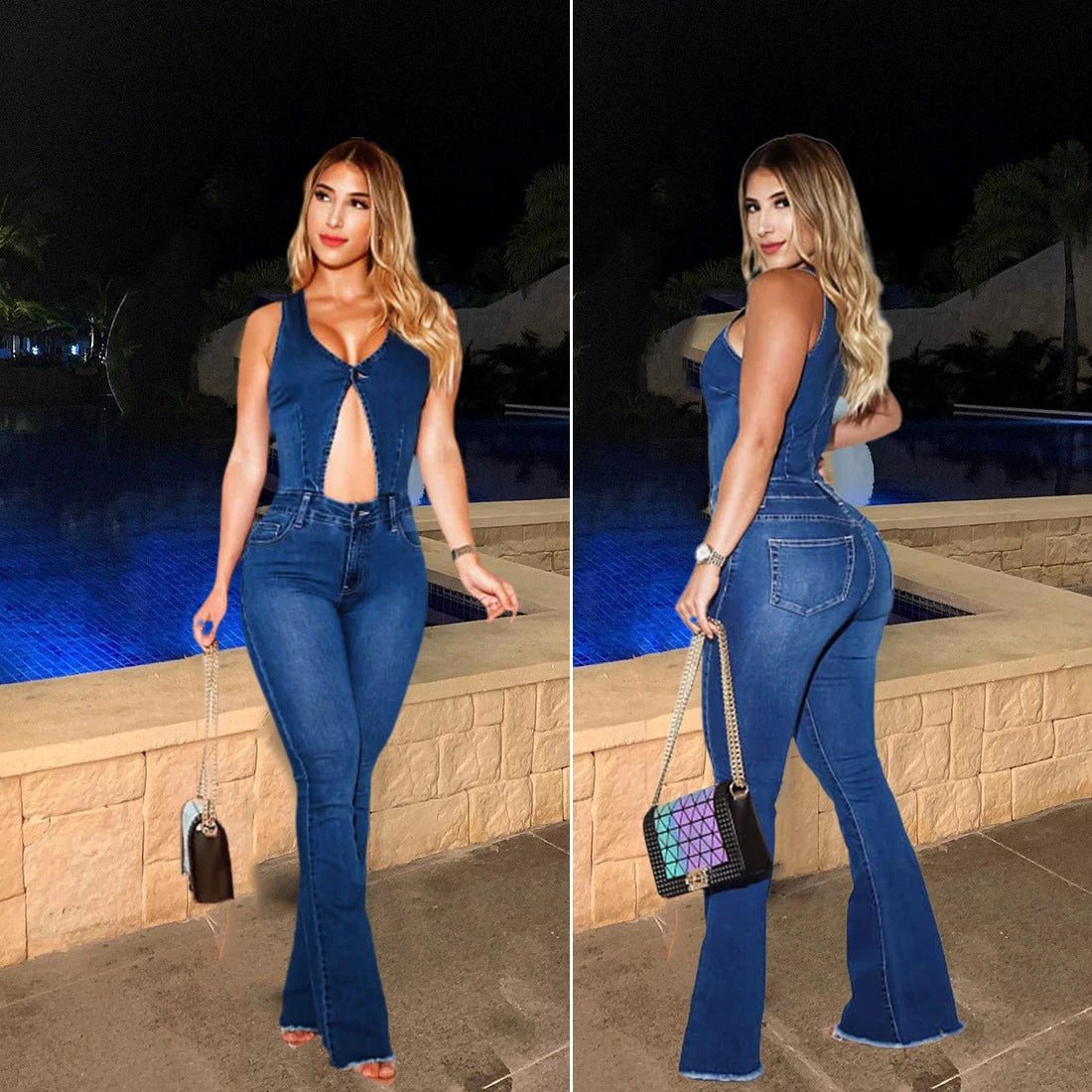 Ins Internet Celebrity Slim Fit Slimming Jumpsuit by GJG Denim