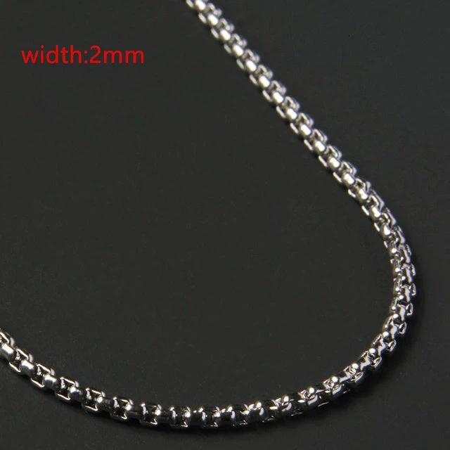 Men's Steel Figaro Cuban Chain Necklace by GJG Denim