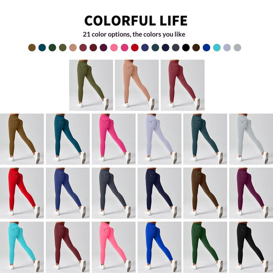 Fitness Yoga Pants For Women High-waisted Butt-lifting Stretchy Form-fitting Workout Tights by GJG Denim