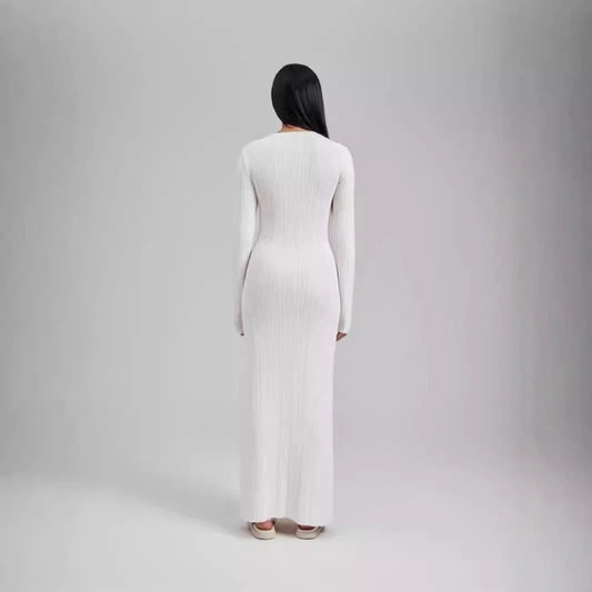 Figure-flattering Foreign Trade Thermal Base Long Sleeve Sweater Dress by GJG Denim