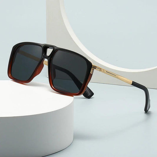 Men's Retro Double Square Sunglasses by GJG Denim