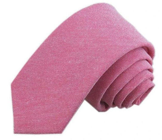 6cm Solid Color Cotton And Linen Men's Casual Narrow Tie by GJG Denim