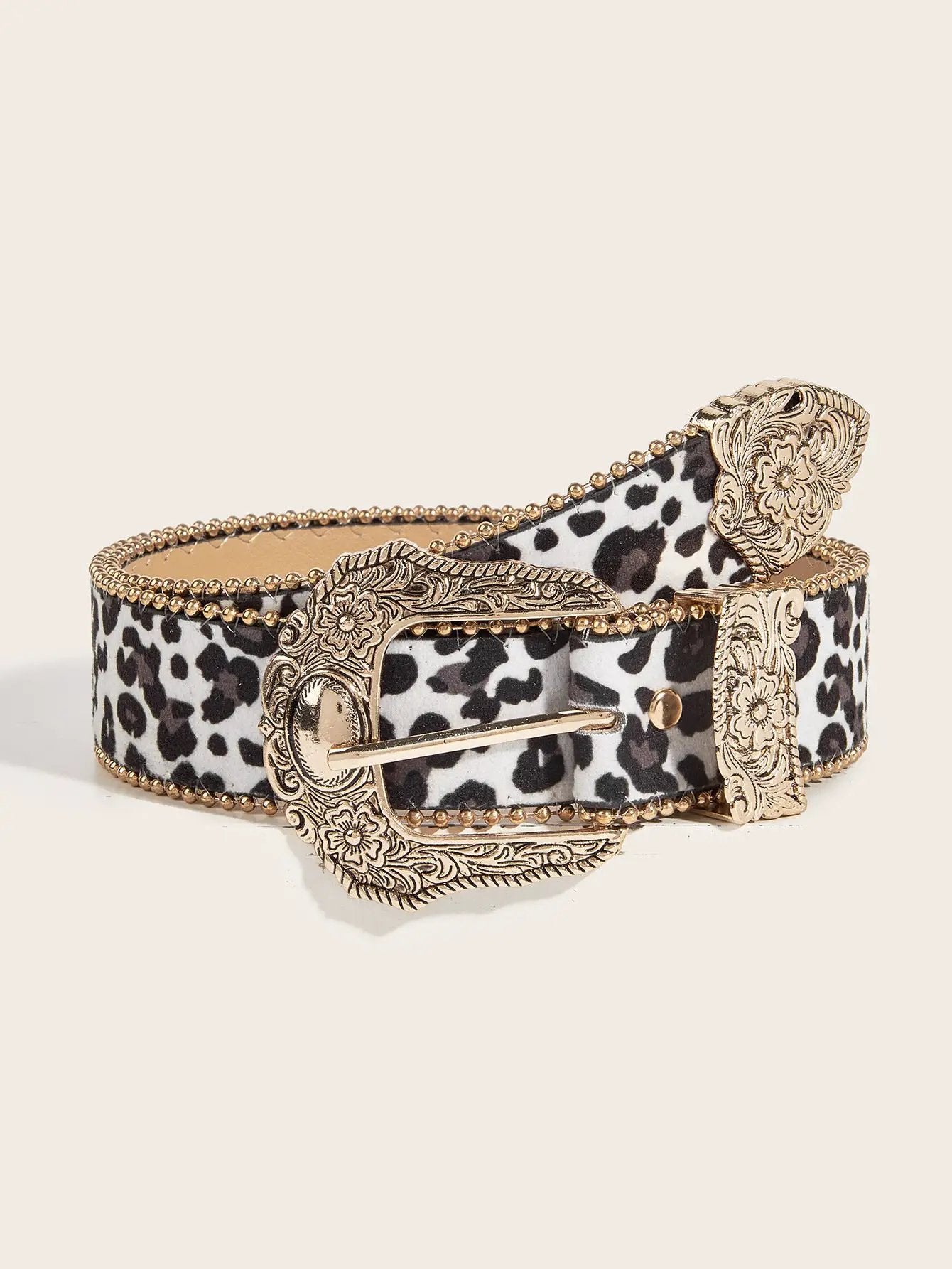 Womens Vintage American-Style Leopard-Print Belt by GJG Denim
