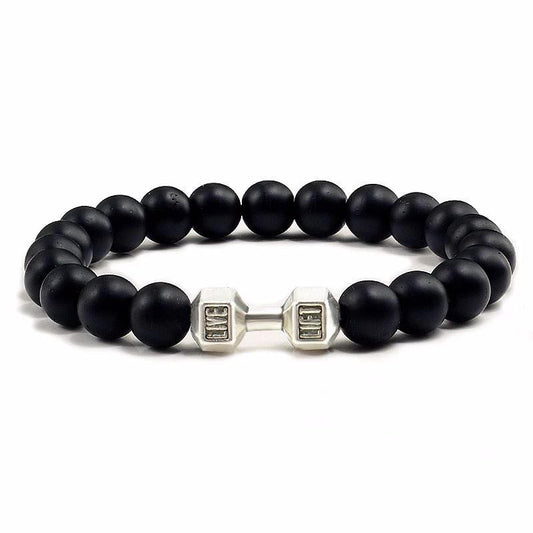 Natural Volcanic Stone Beads Bracelets Black Lava For Men by GJG Denim