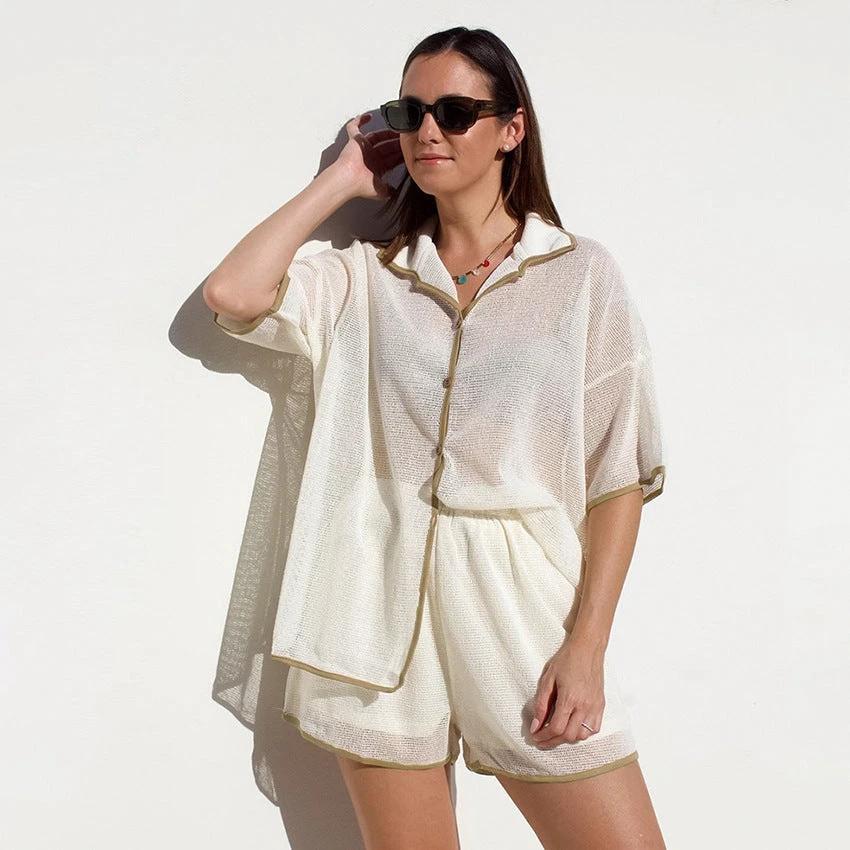 See-through Cardigan lounge set Two-piece Set For Women by GJG Denim