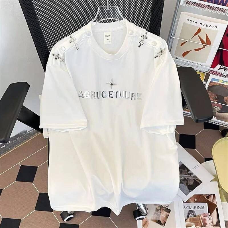 American Retro Short Sleeve T-shirt Men by GJG Denim