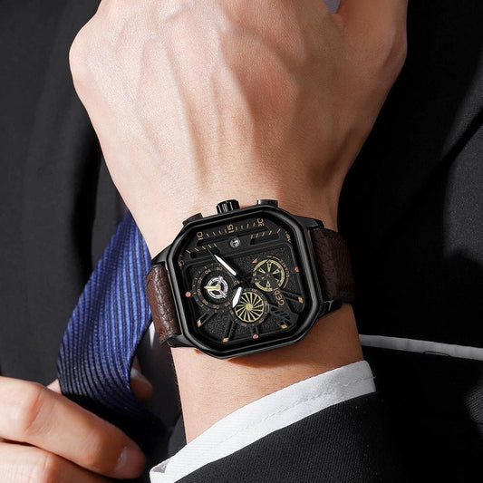 Men's Waterproof Quartz Watch Luminous by GJG Denim