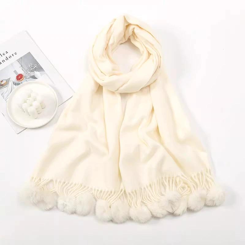 Solid Color Cashmere Like Scarf With Fleece Lining For Extra Warmth by GJG Denim