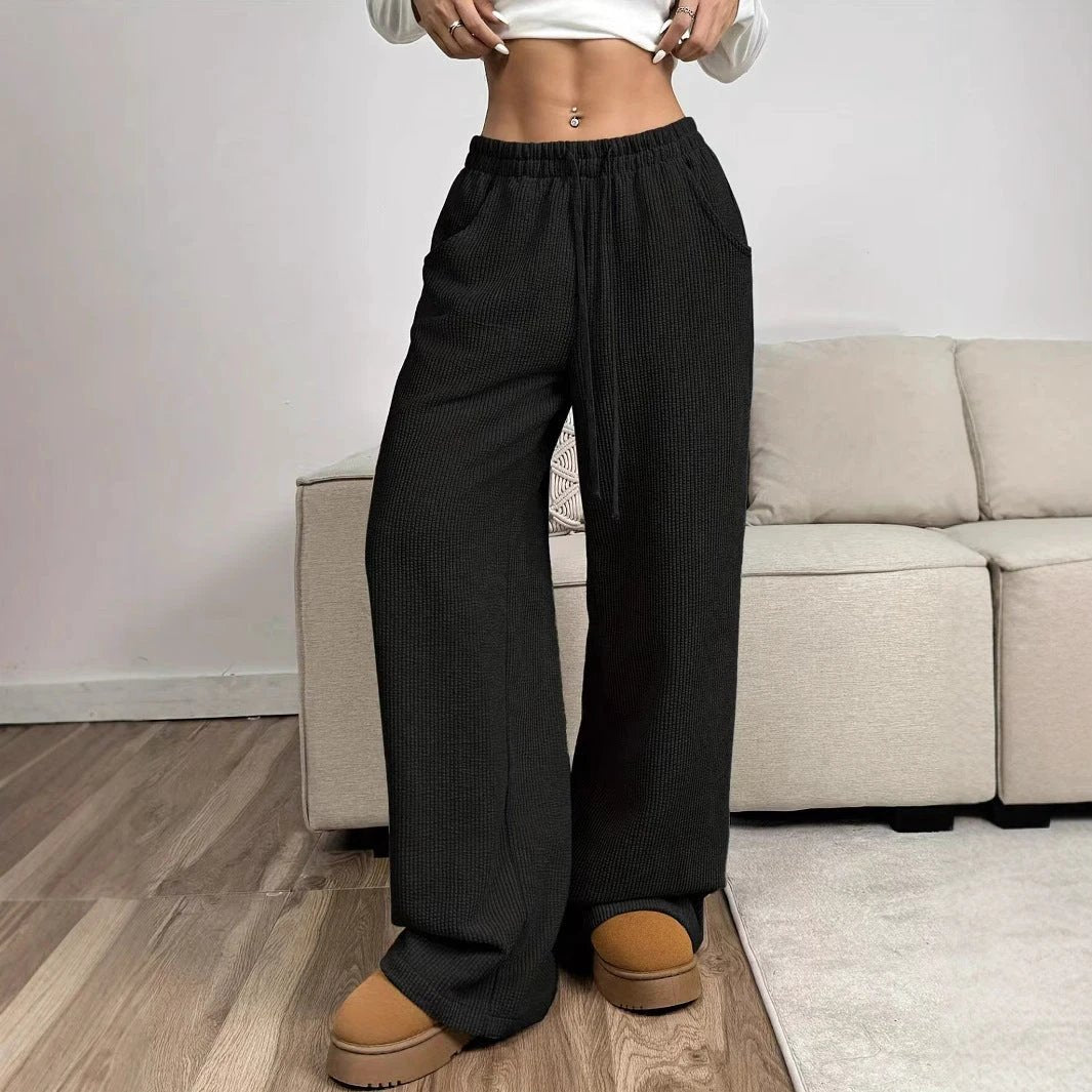 Women's Straight-Leg Lace-Up Casual Pants by GJG Denim